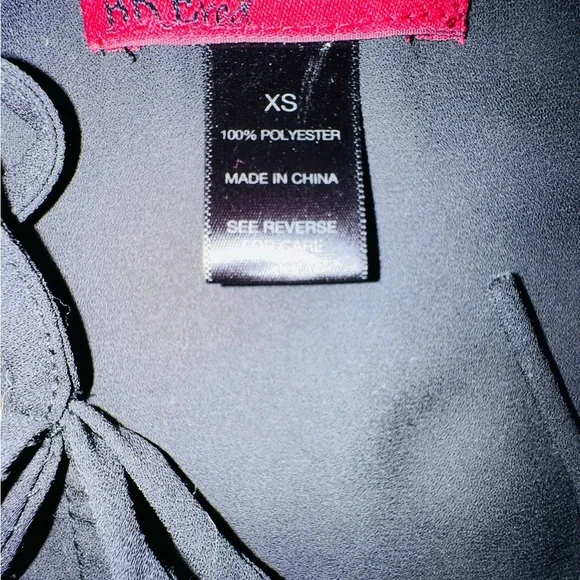 Buckle BKE Red Women's Black Fringe Open Front Chiffon Tank Top, Size XS EUC - Picture 4 of 5